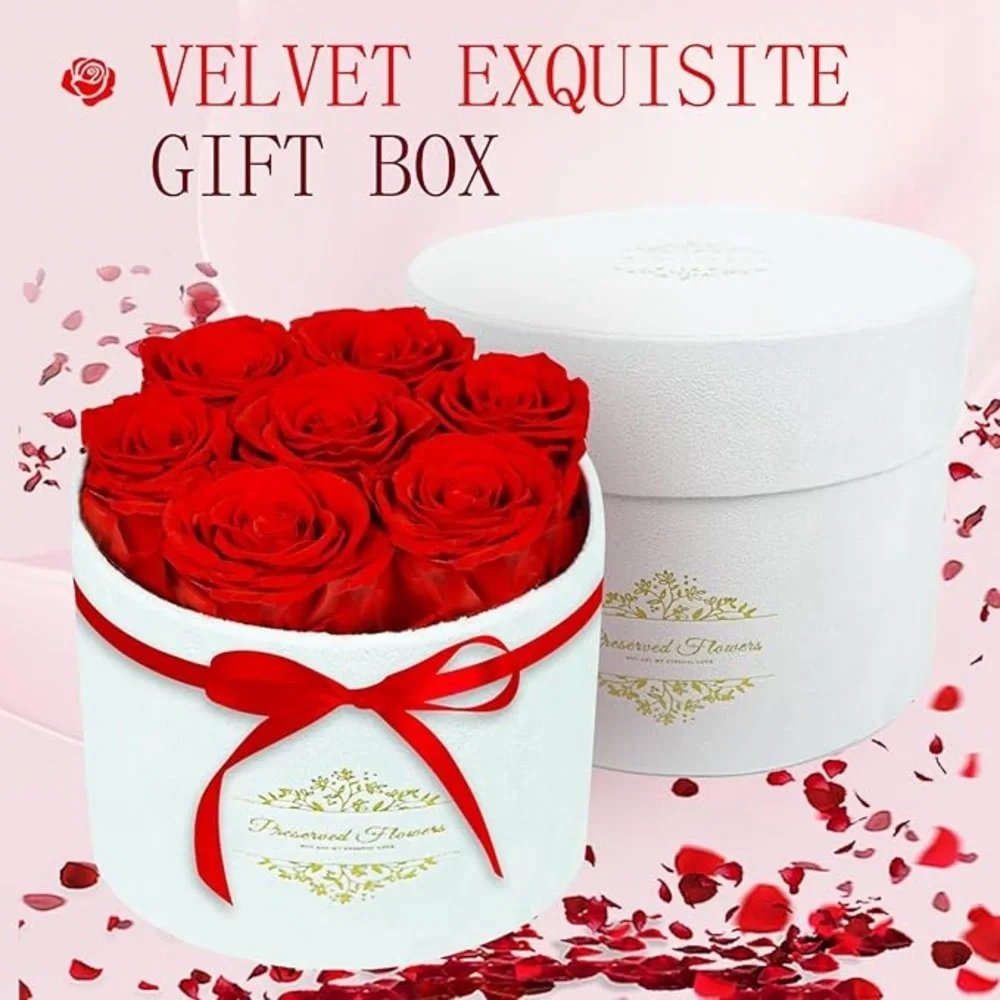 7 Forever Roses in a Luxury Suede Box – The Ultimate Romantic Gift
